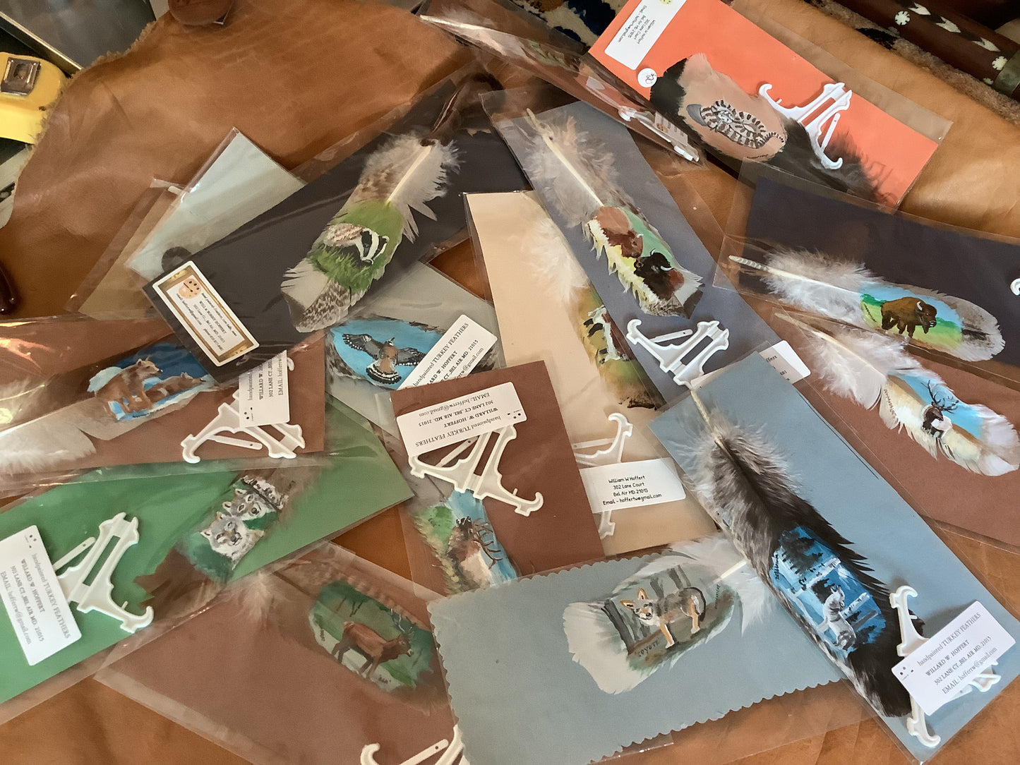 WHOLESALE LOT #15 - Gifting Feathers - Hand Painted on Turkey quills by Will Hoffert