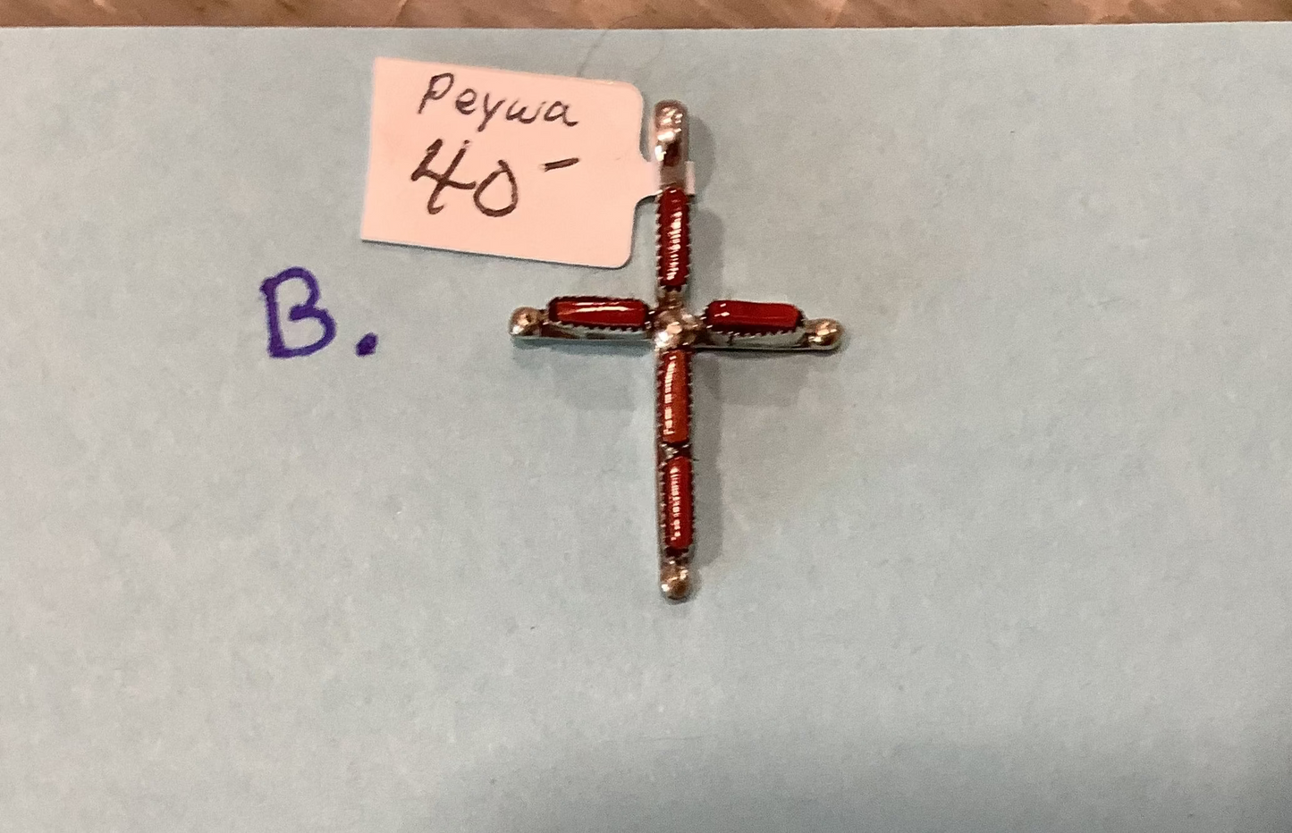 SPR - Sterling Silver Crosses - Some with Turquoise, some with Red Coral and some  just silver .