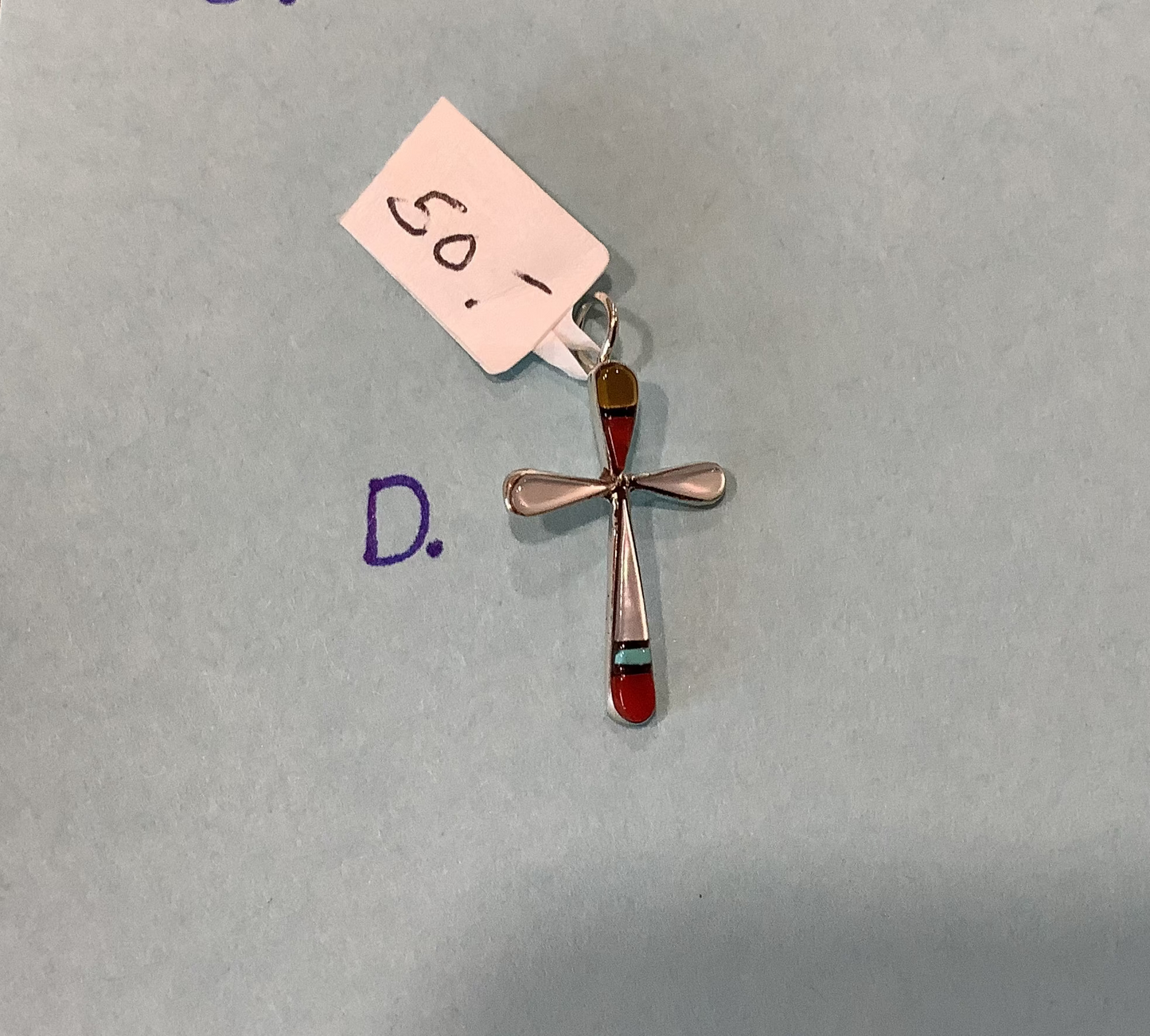SPR - Sterling Silver Crosses - Some with Turquoise, some with Red Coral and some  just silver .