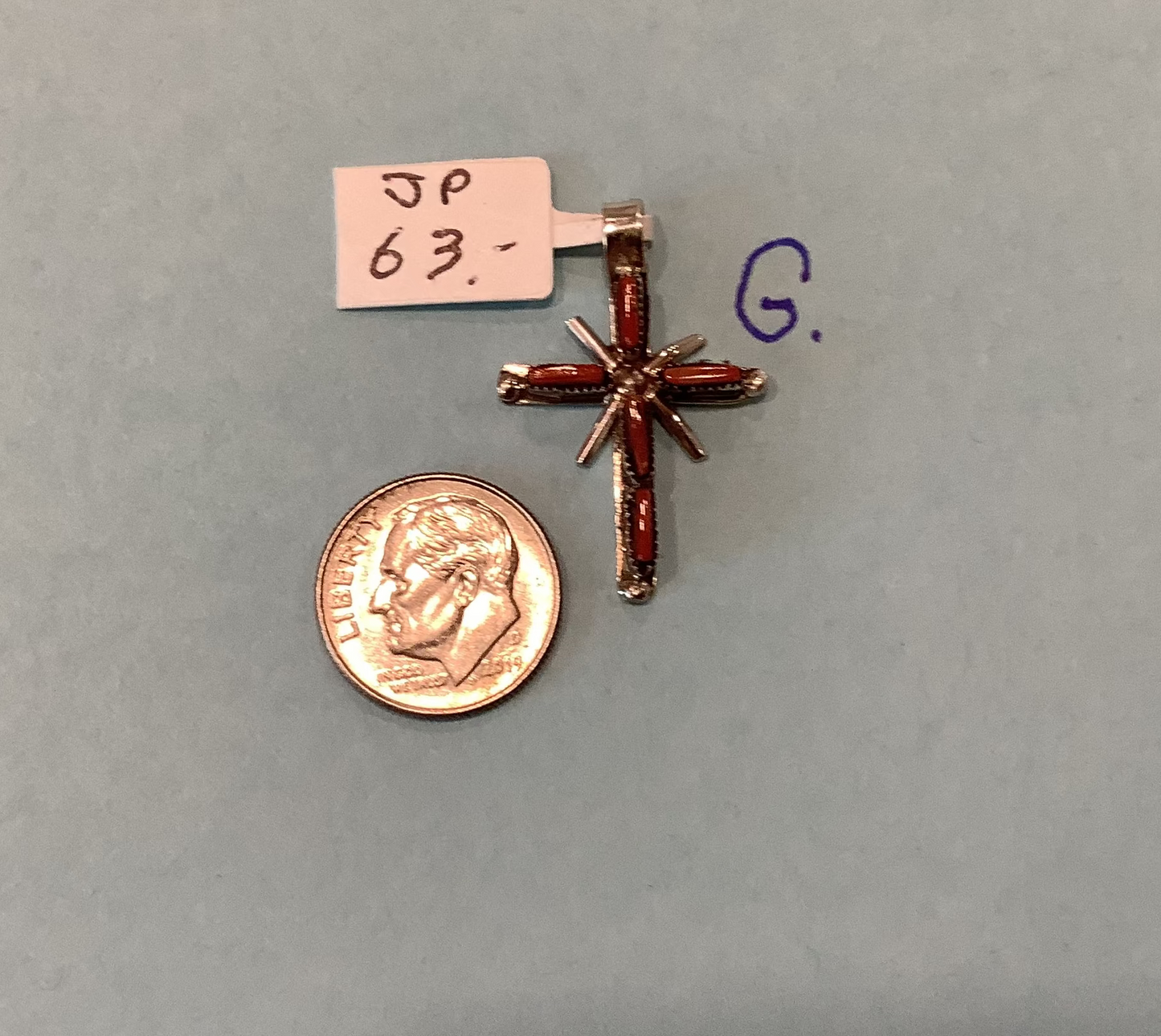SPR - Sterling Silver Crosses - Some with Turquoise, some with Red Coral and some  just silver .