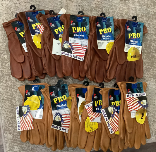 WHOLESALE LOT #71 - 6 Pair of Heavy Elkskin Gloves from Midwest Glove