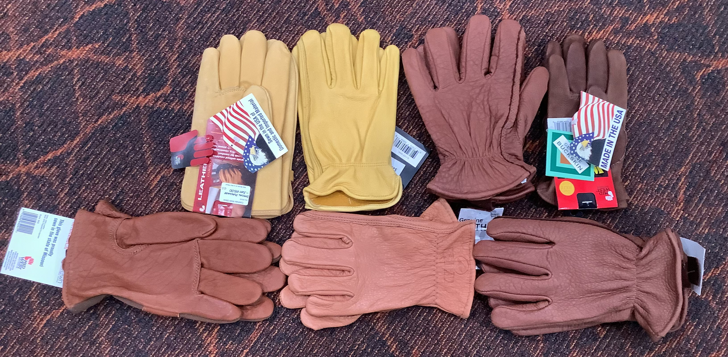 WHOLESALE LOT #72 - Mixed Bag Leather Gloves - 7 pair