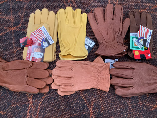 WHOLESALE LOT #72 - Mixed Bag Leather Gloves - 7 pair