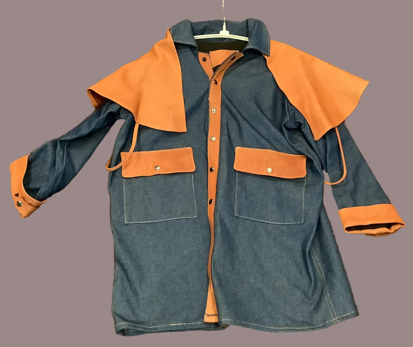 2026 BEST VEST (and a couple of coats) SALE - Bison leather and Denim Duster Style Car Coat prototype