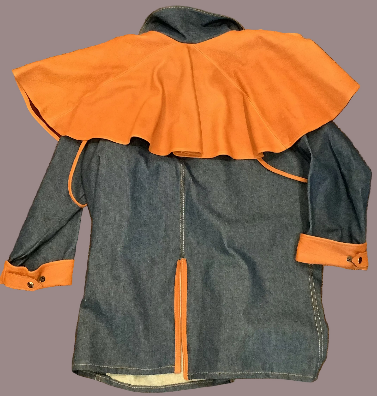 2026 BEST VEST (and a couple of coats) SALE - Bison leather and Denim Duster Style Car Coat prototype