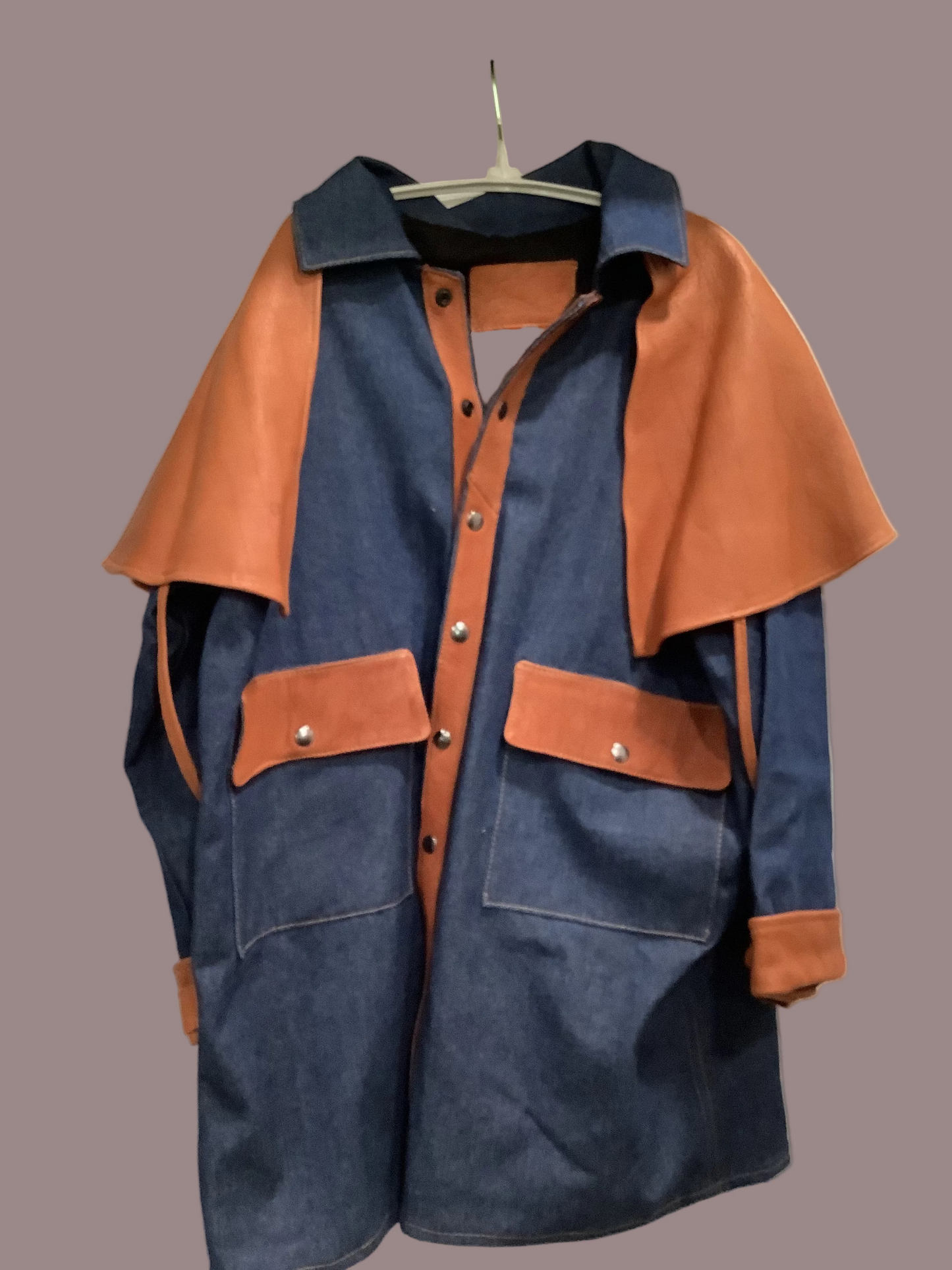 2026 BEST VEST (and a couple of coats) SALE - Bison leather and Denim Duster Style Car Coat prototype