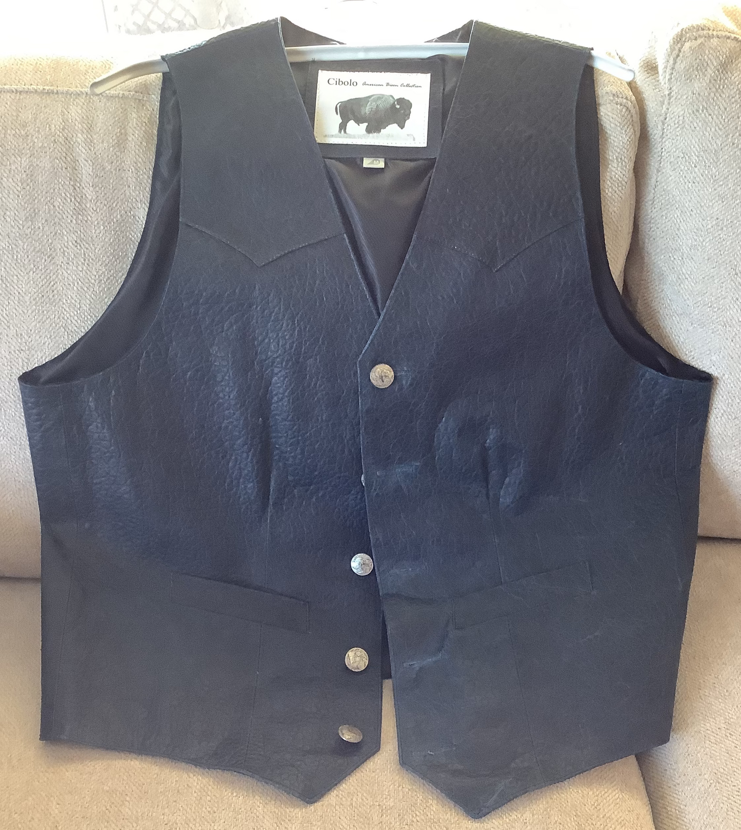 2026 BEST VEST SALE  - Loma Vista of Texas - Bison Leather in Navy Bubble  - Medium