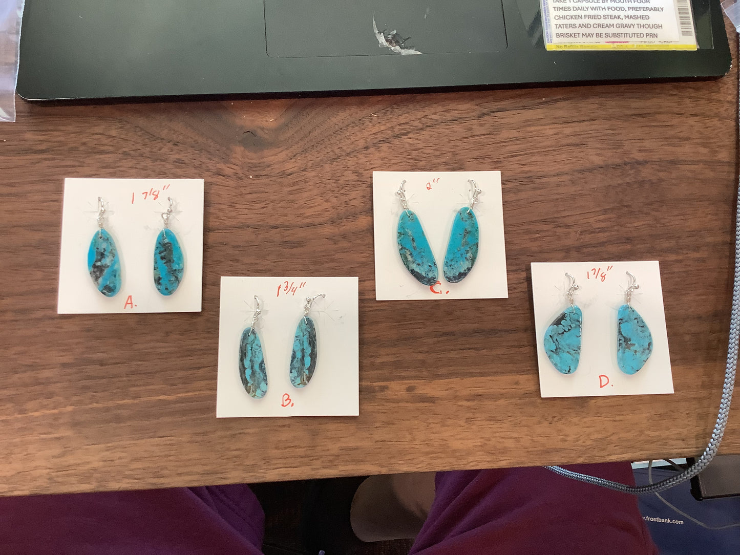 SPR - turquoise slab earrings