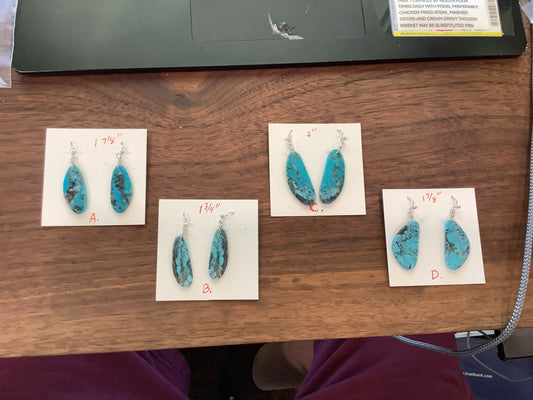 SPR - turquoise slab earrings