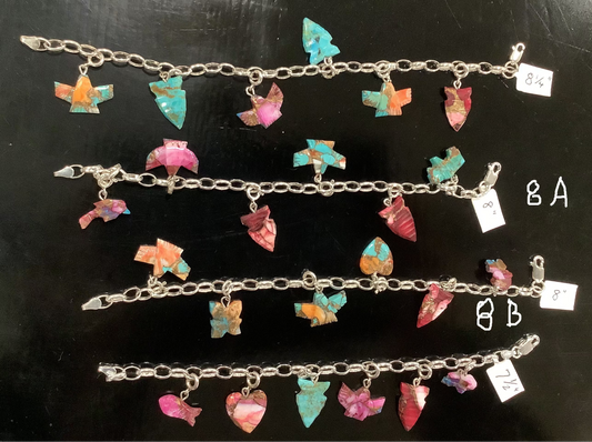 Silver Pearl Ranch - Gemstone Composite Charms on Sterling Silver Charm Bracelets.
