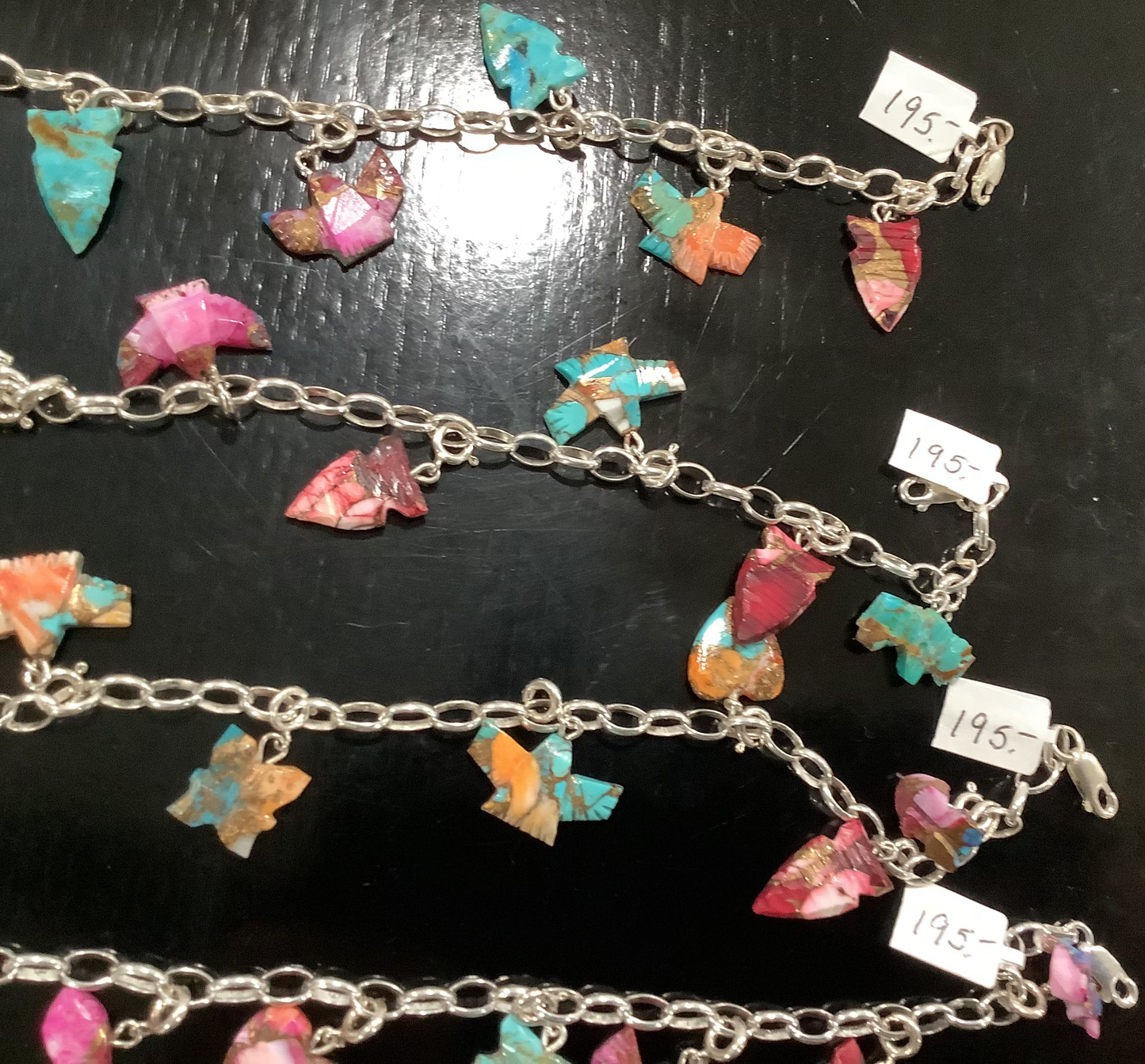 Silver Pearl Ranch - Gemstone Composite Charms on Sterling Silver Charm Bracelets.