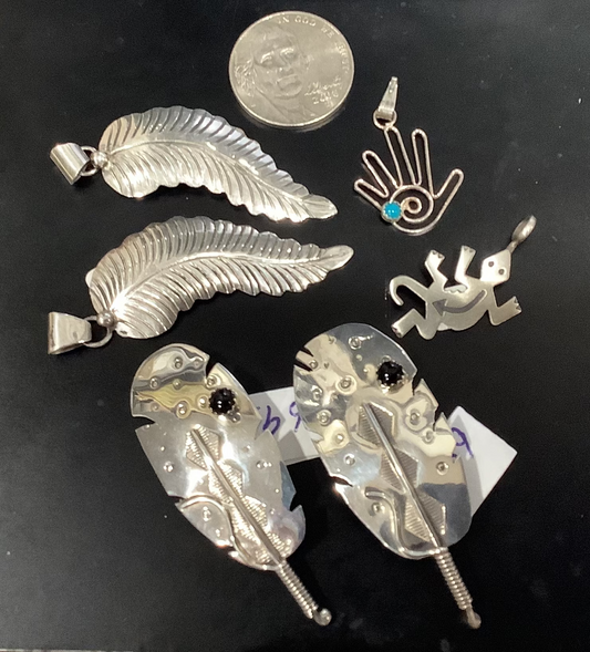 WHOLESALE LOT #37 - Navajo Pearl Collection -Sterling Pendents, pins and charms