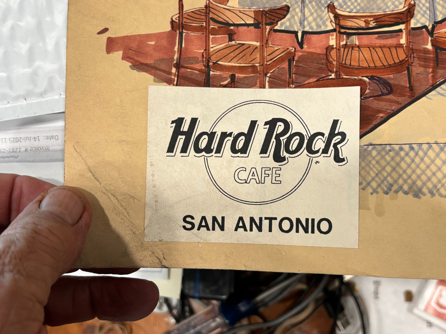 Hard Rock Café – San Antonio Hand-Rendered Interior Concept Original 1994 Watercolor Marker Illustration | 30” x 21”