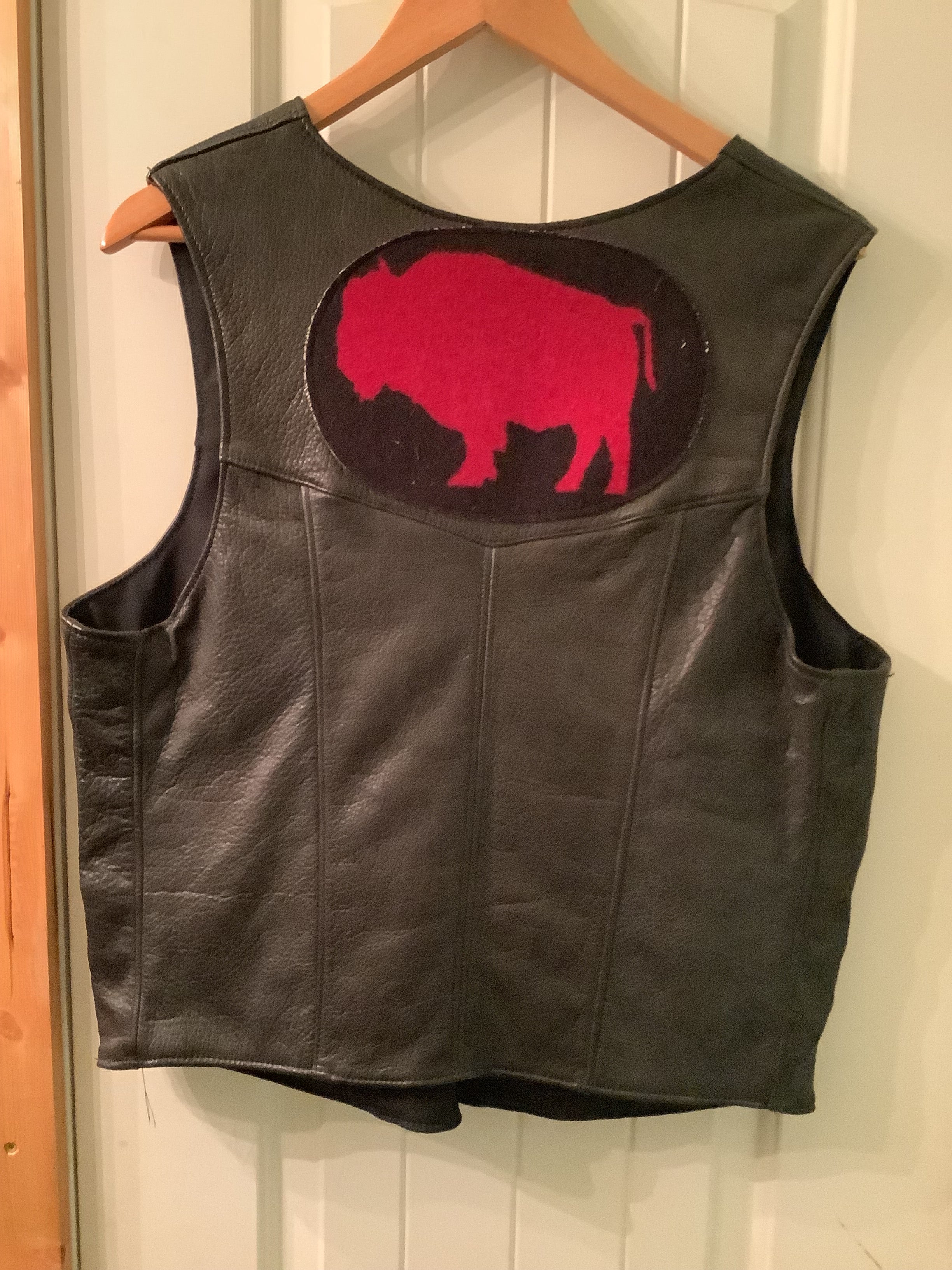 Bison Leather/Pendleton Wool Ladies vests - large