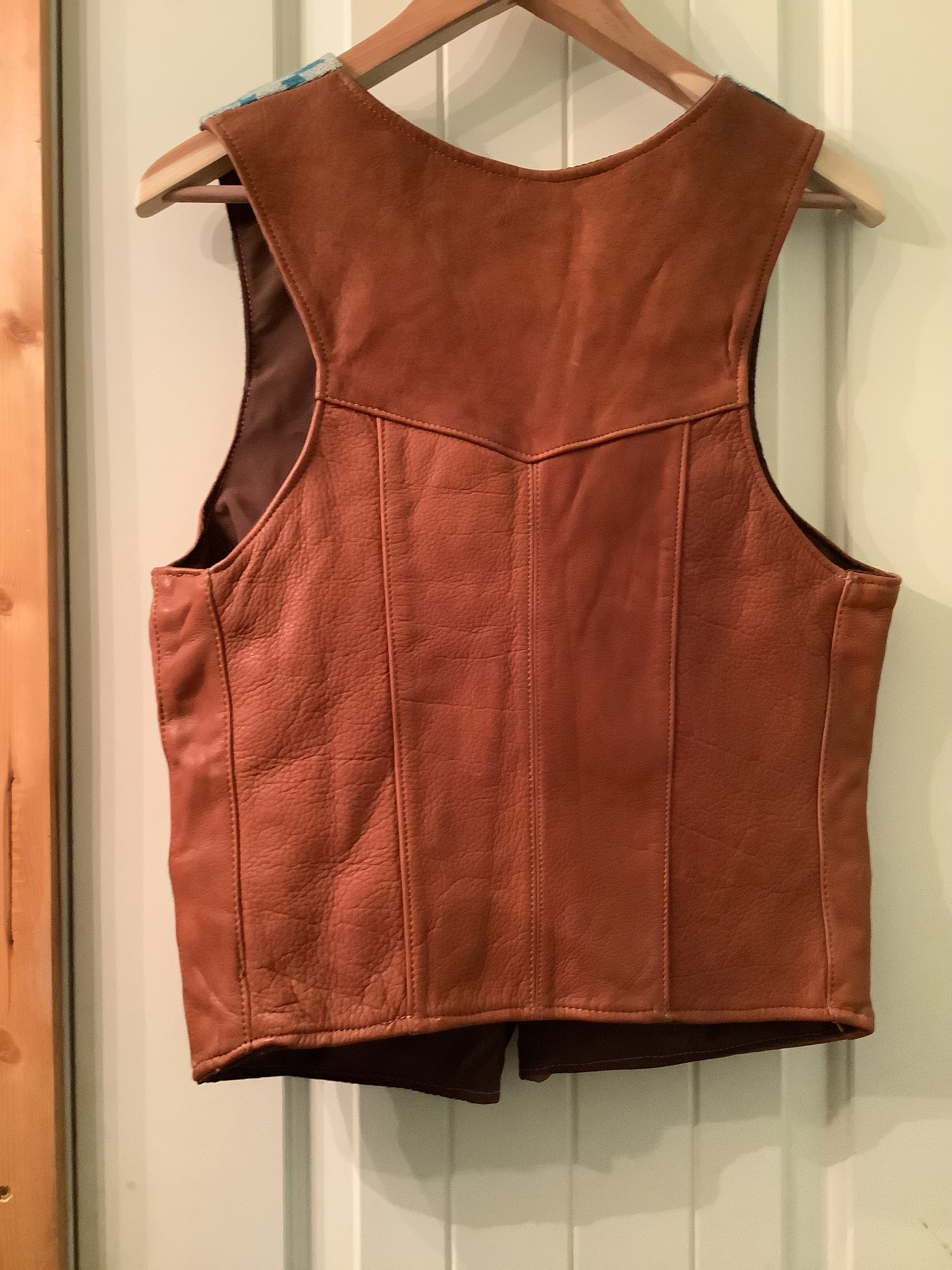 Bison Leather/Pendleton Wool Ladies vests - Large