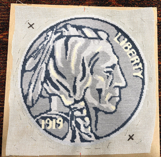 Needlepoint Indian Head Nickel