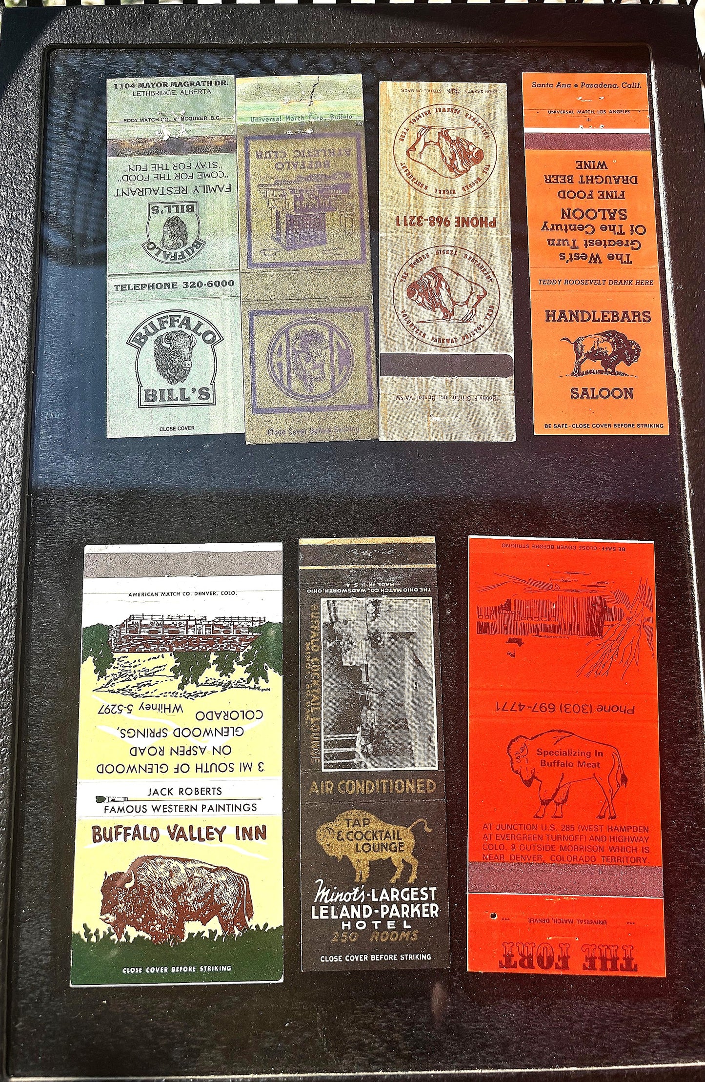 Bison/Buffalo related match book cover collection