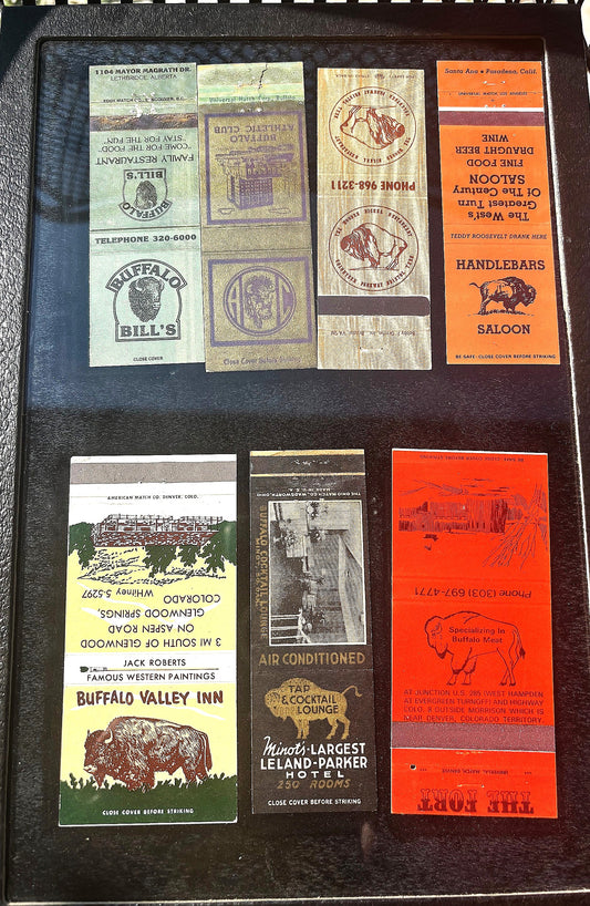 Bison/Buffalo related match book cover collection