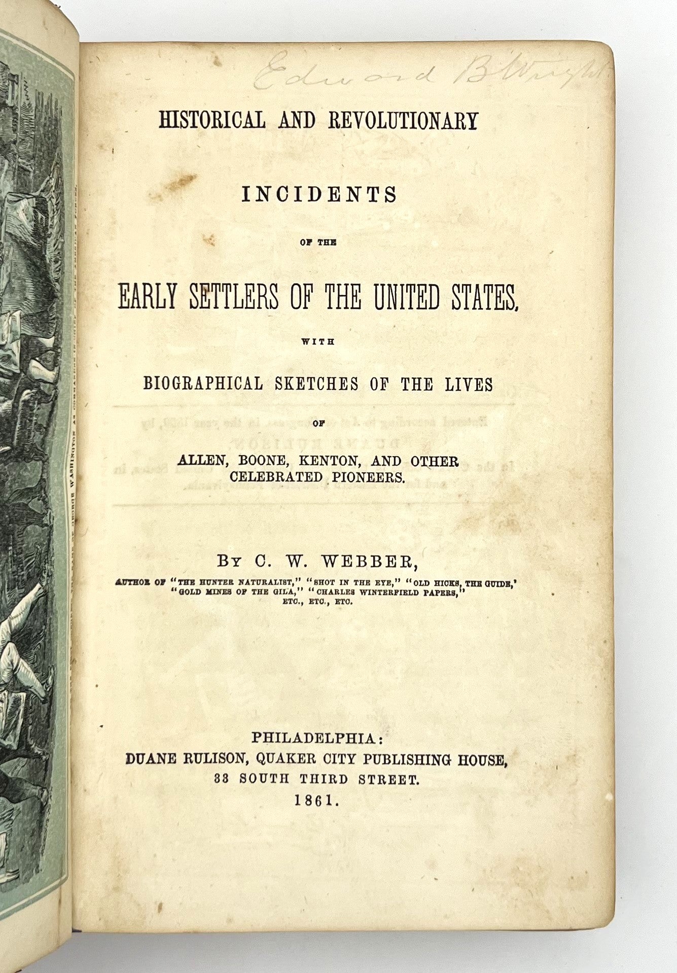 BOOKS - Historical and Revolutionary Incidents of the early settlers of the United States - 1861