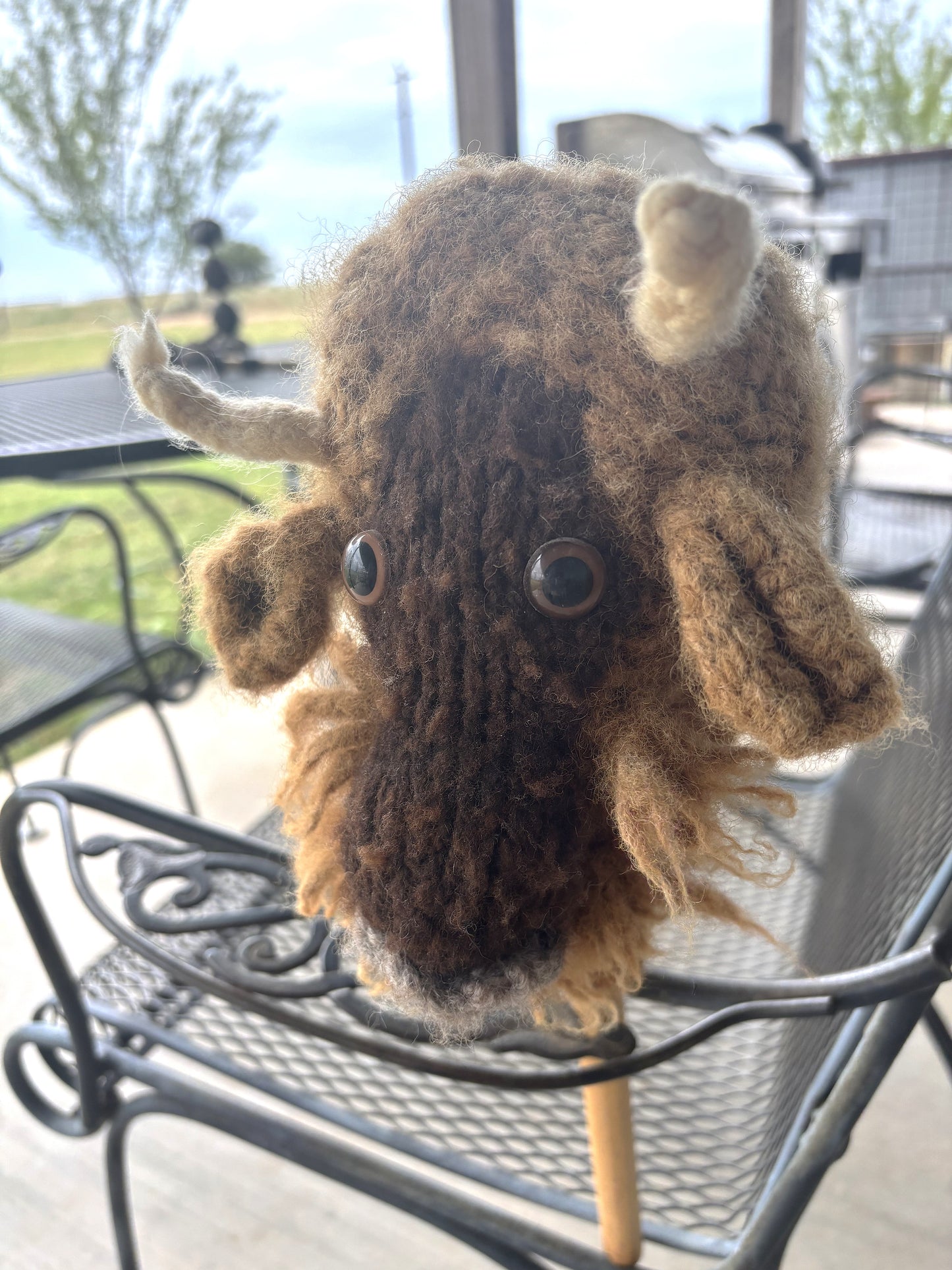 Hand Knit Bison Toys