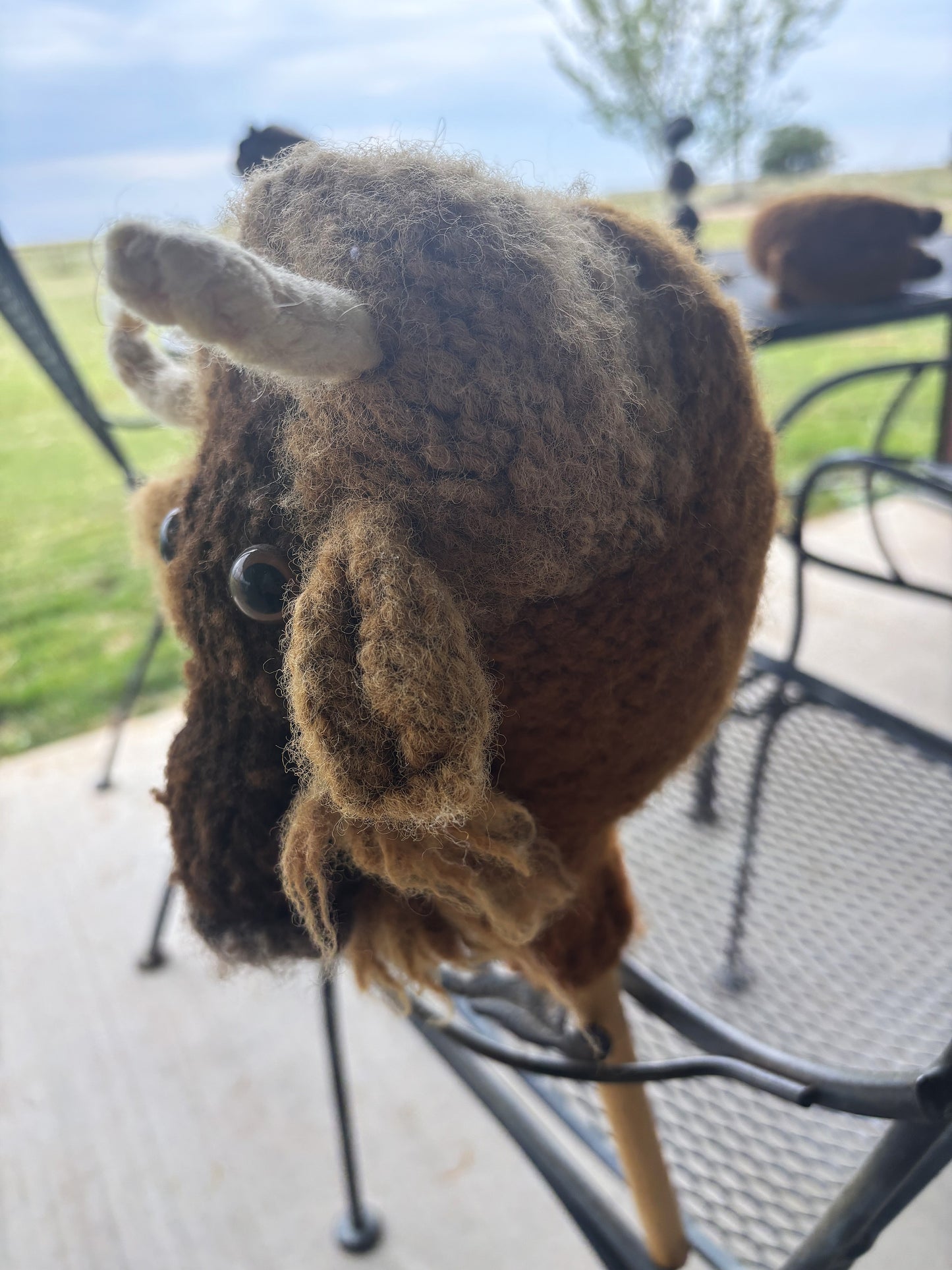 Hand Knit Bison Toys