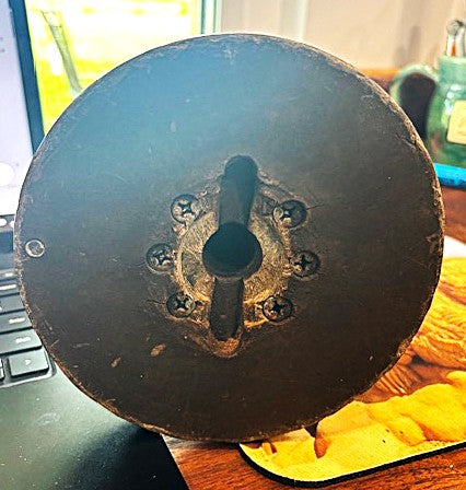Antique Commercial/Industrial Spinning Spindle ... with yarn