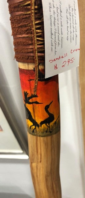 Sandhill Crane Walking Stick - painted and designed by Joyce Meck