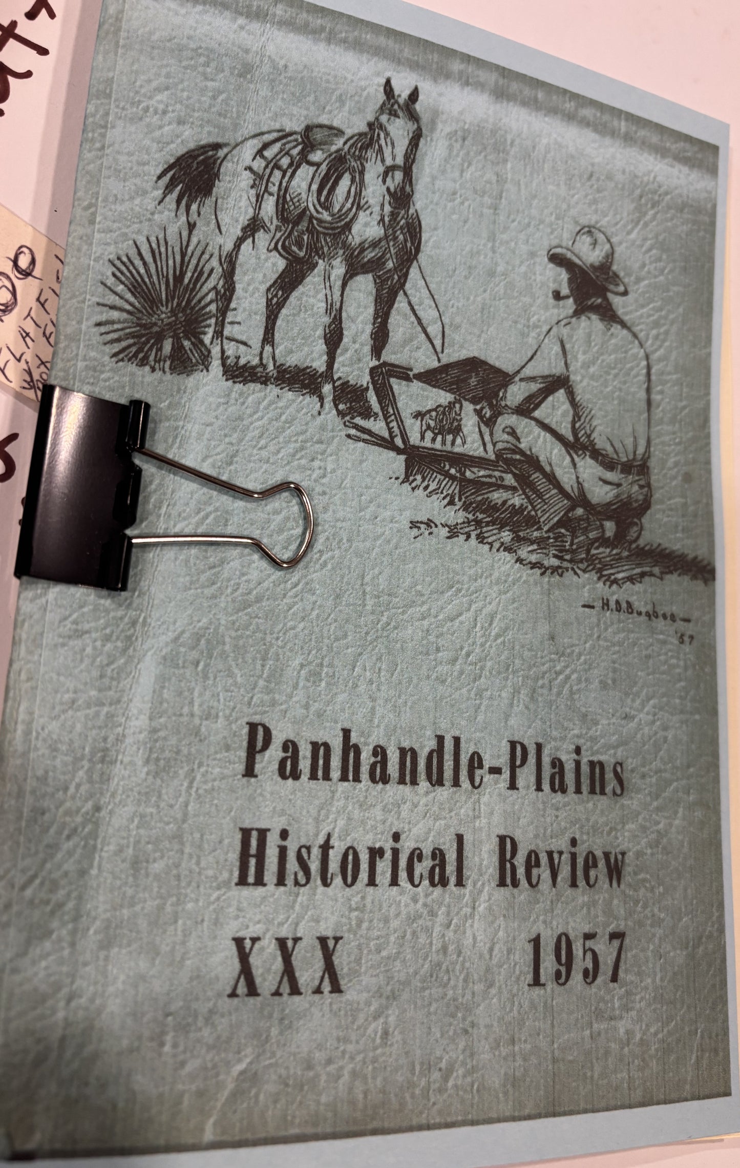 BOOKS - Panhandle-Plains Historical Review - XXX - 1957 - Harold Dow Bugbee, Biographical Sketch