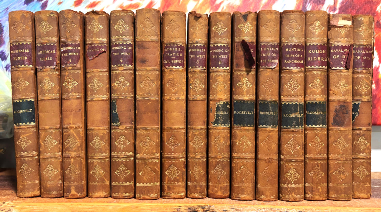 BOOKS - THE WORKS OF THEODORE ROOSEVELT.     14 of 15 volumes