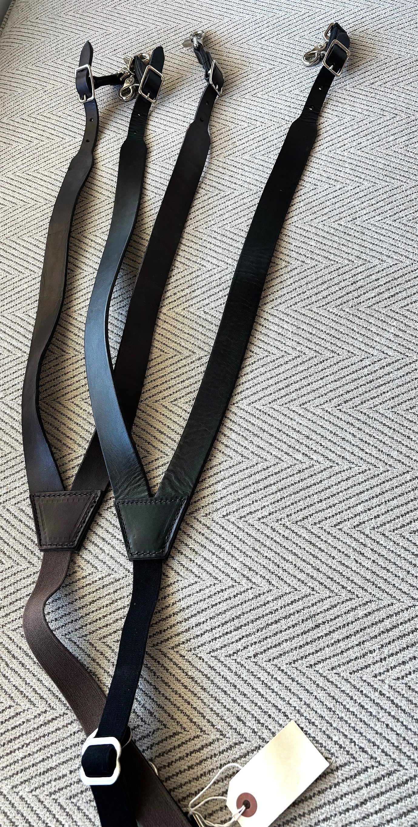 SALE SALE -Steer Leather Suspenders - Amish Made