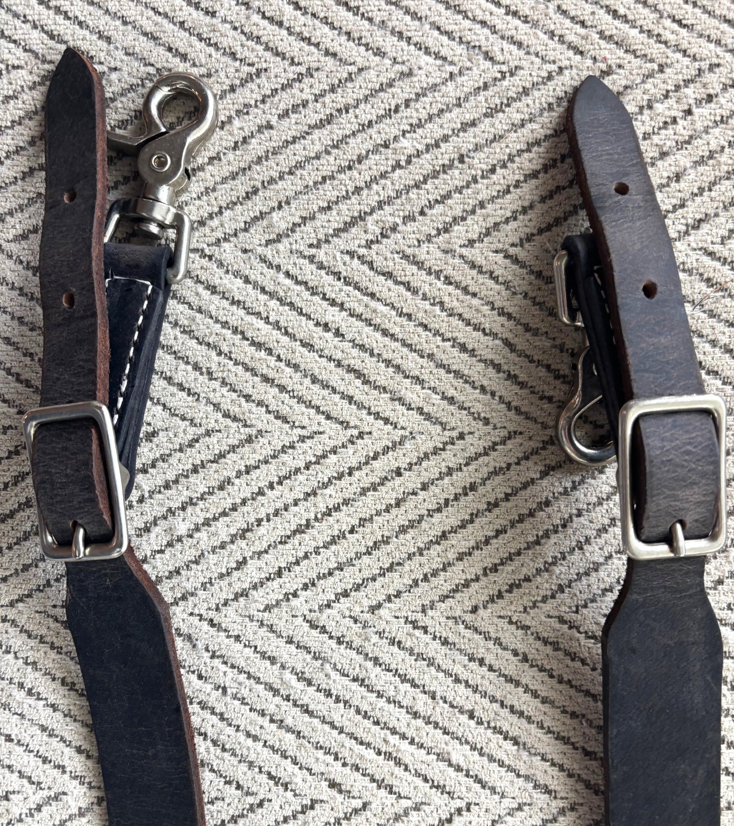 SALE SALE -Steer Leather Suspenders - Amish Made