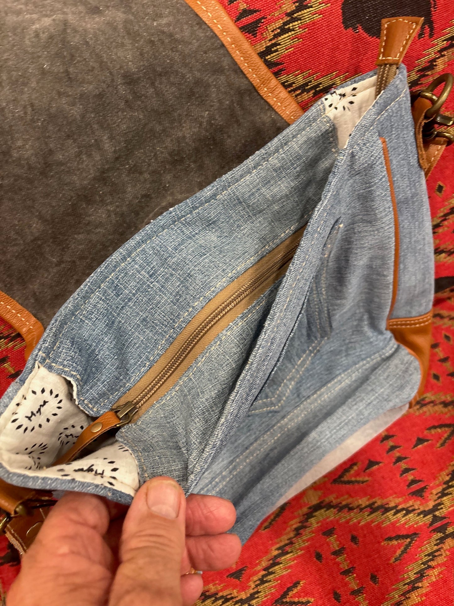 Denim and Leather bags