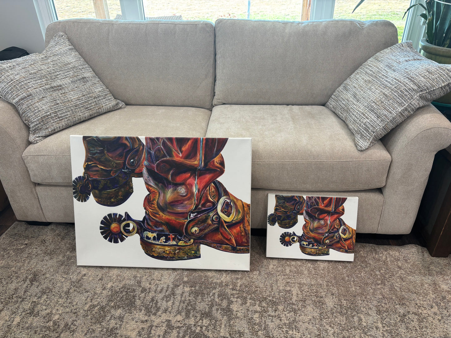 "Trail's End" by Sharon Markwardt;  Medium large piece - 24" x 32"