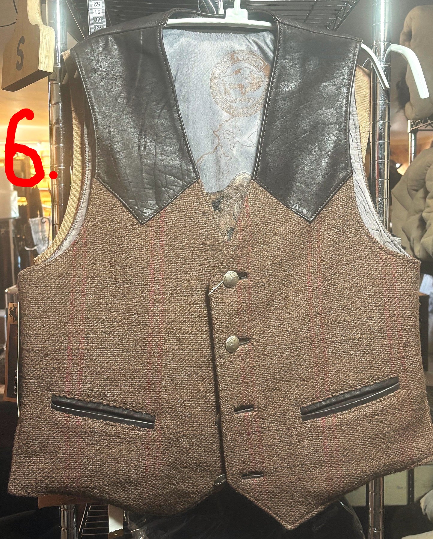 Herd Wear - Bison Cloth and Bison Leather Trim Vests
