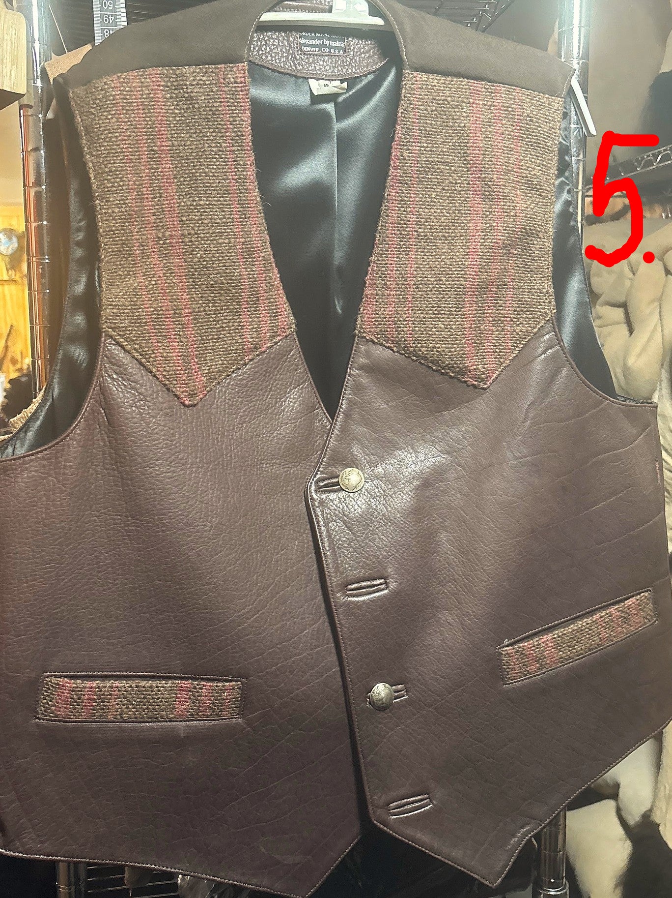 Herd Wear - Bison Cloth and Bison Leather Trim Vests