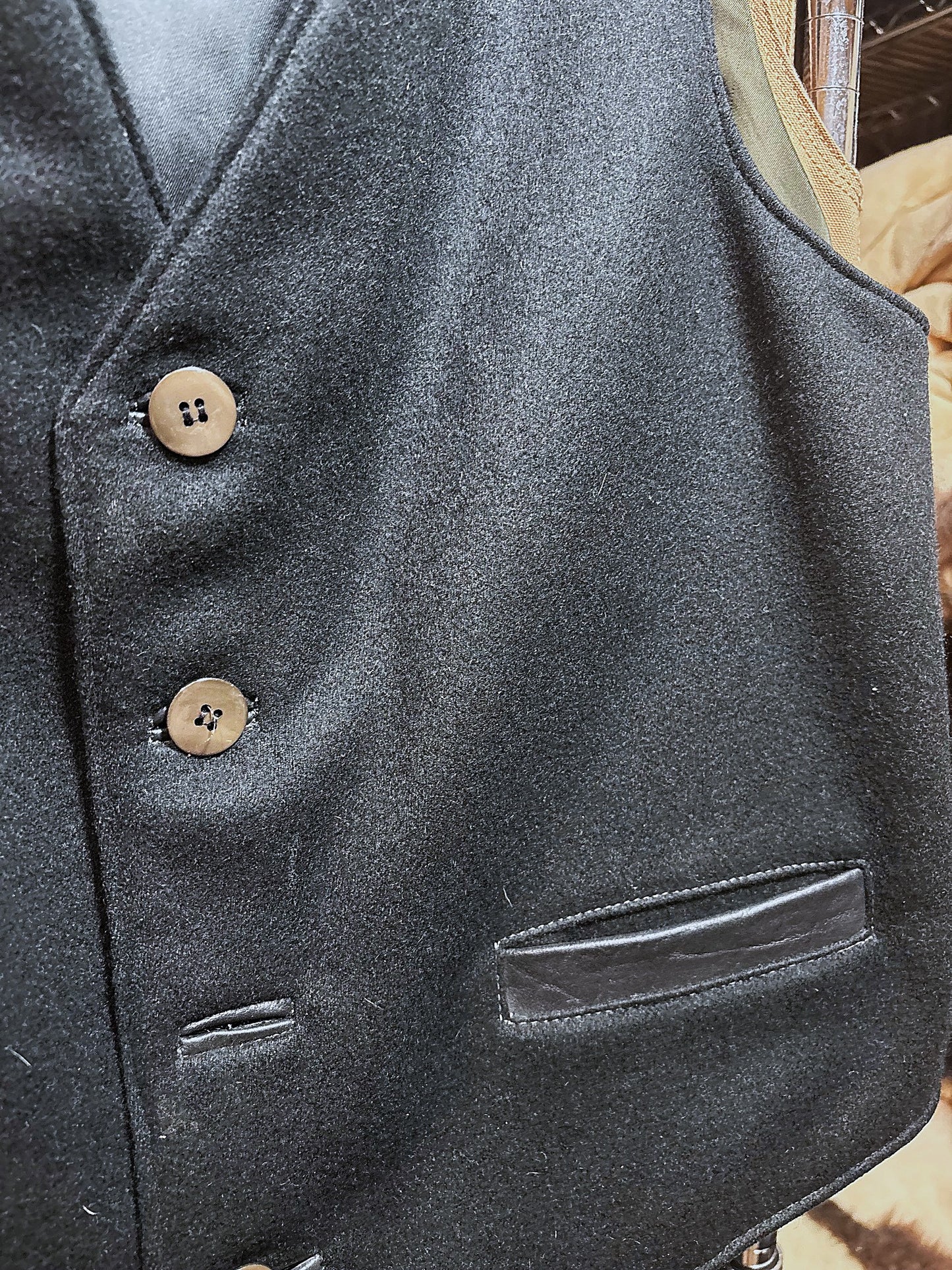 Herd Wear - Bison Cloth and Bison Leather Trim Vests
