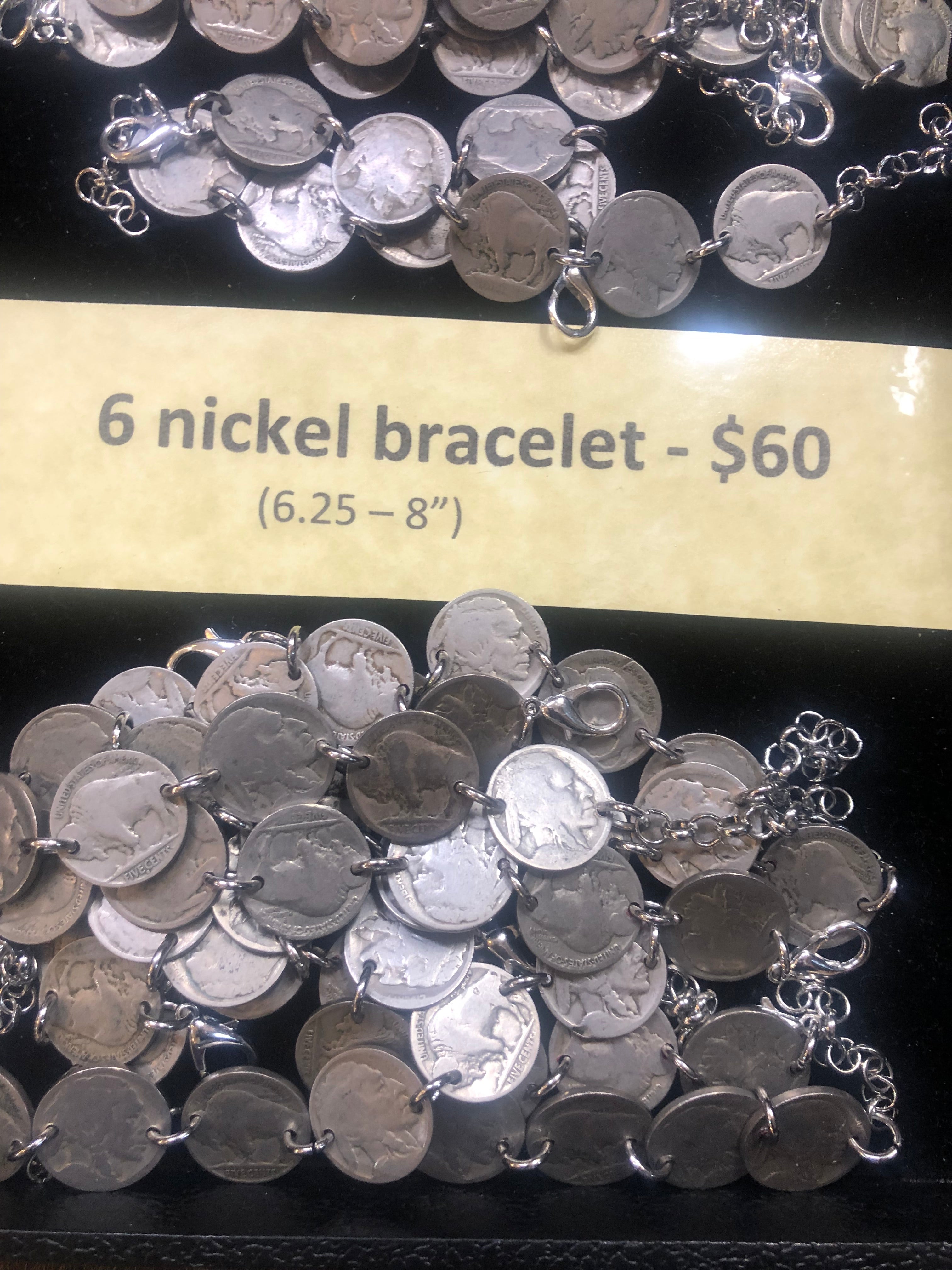 Real "Buffalo" Nickel Coin Bracelets