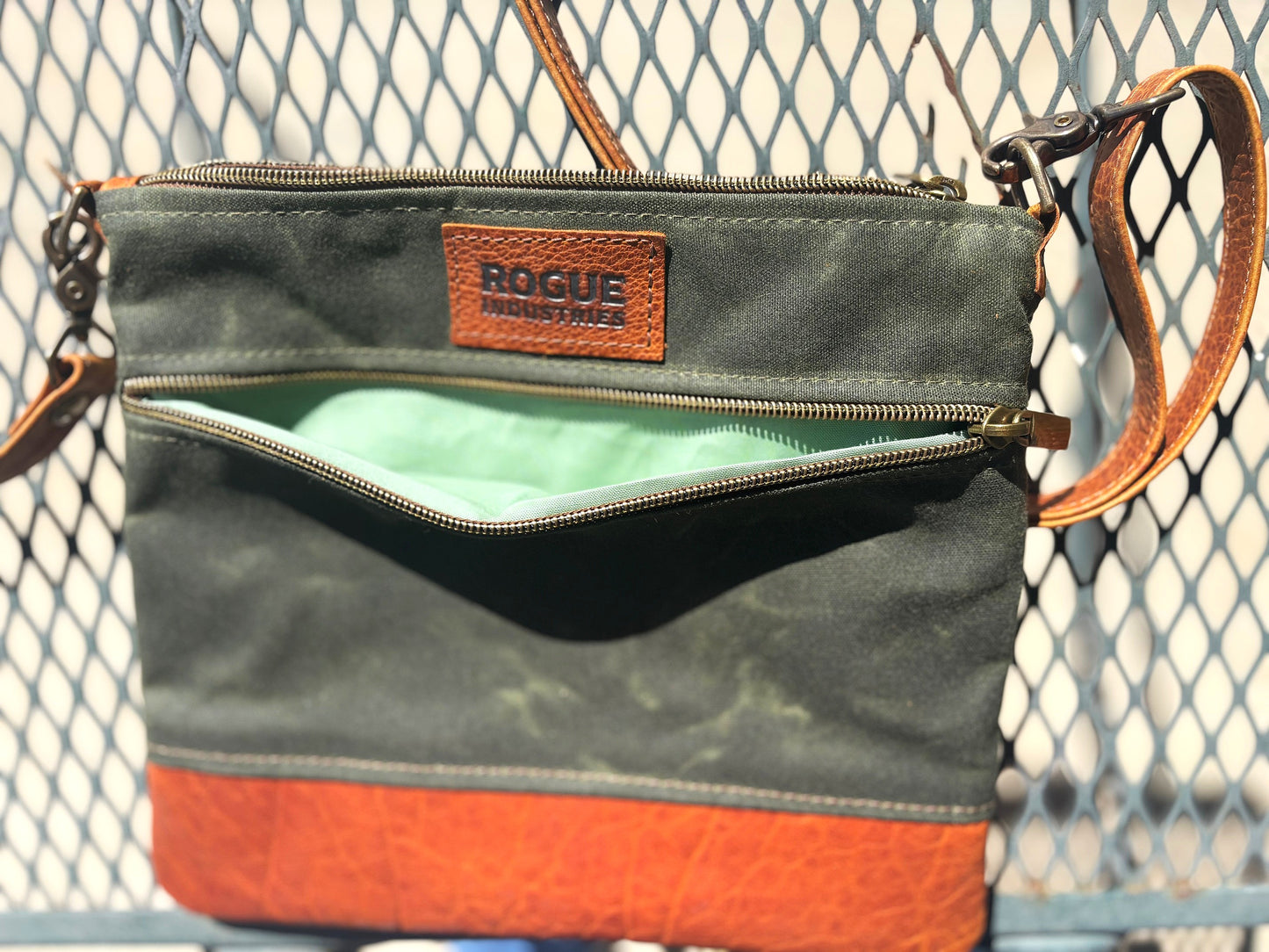 Rogue Industries - The "Ellis River" Waxed Canvas and Bison leather Crossbody Bag