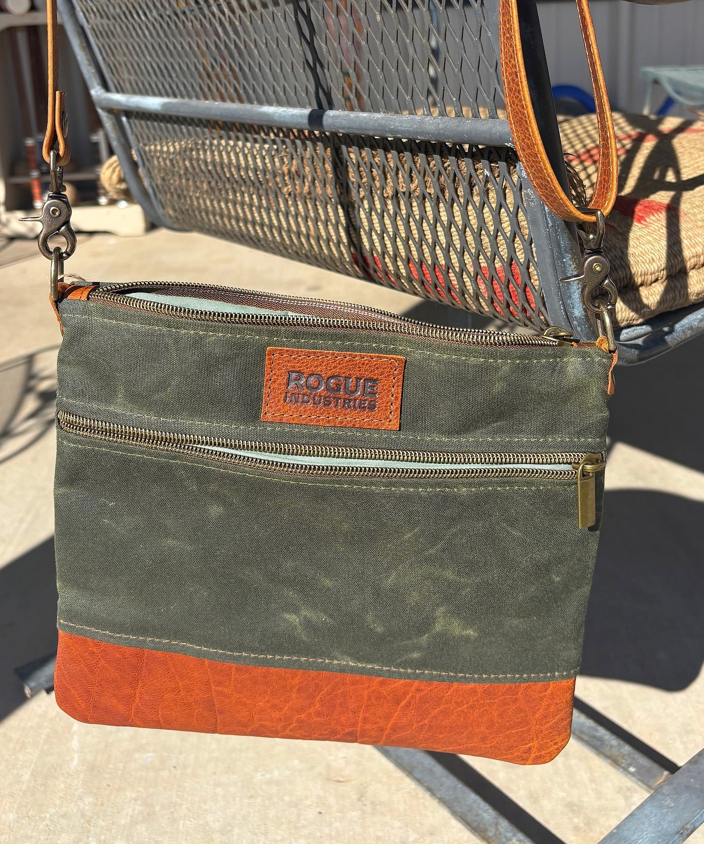 Rogue Industries - The "Ellis River" Waxed Canvas and Bison leather Crossbody Bag