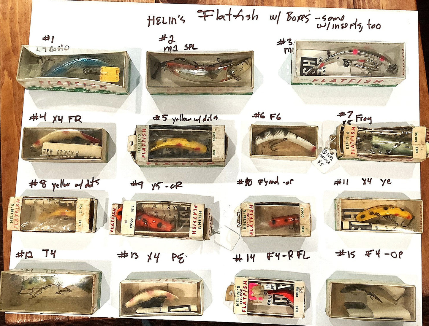 Helin's FLATFISH swim bait with boxes