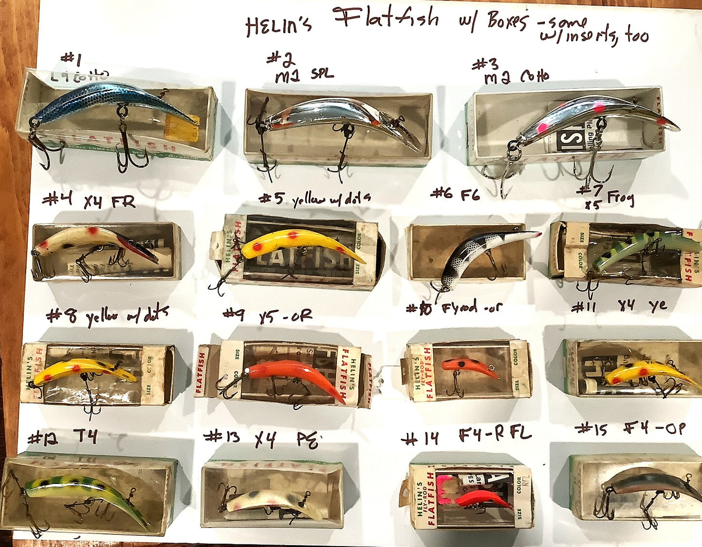 Helin's FLATFISH swim bait with boxes