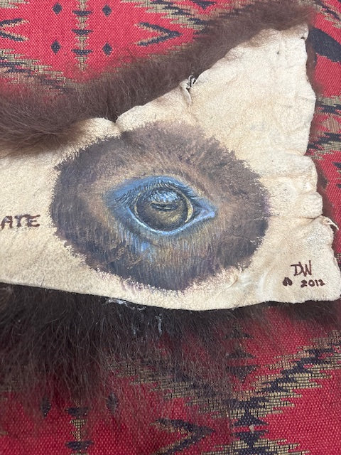 Bison Hide Art - the "Gift Certificate Duo painted by Darlene Wright