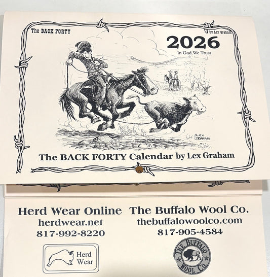 2026 "Back Forty" Calendar by Lex Graham