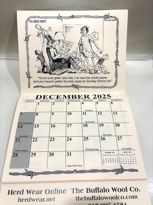 2026 "Back Forty" Calendar by Lex Graham