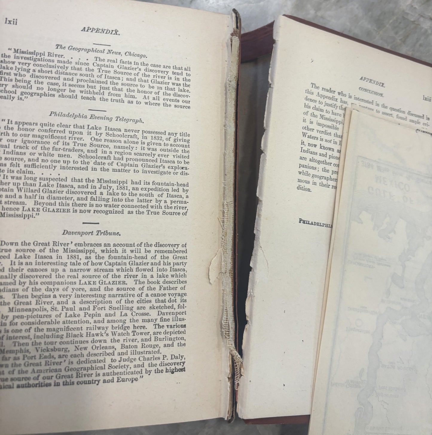 Unique Map of the Mississippi River - Reproduction