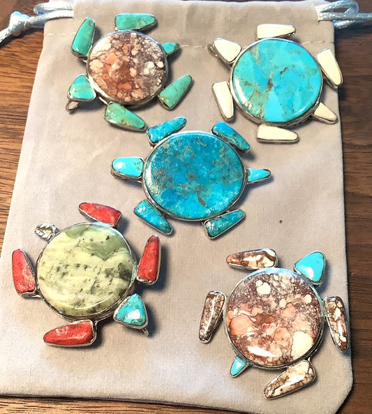 Silver Pearl Ranch - Sea Turtle pendants/ pins