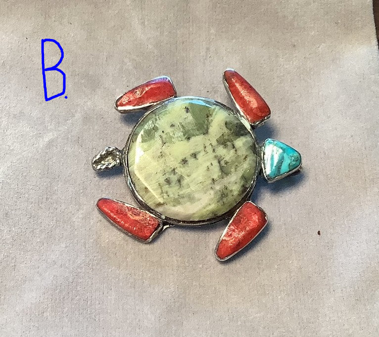 Silver Pearl Ranch - Sea Turtle pendants/ pins
