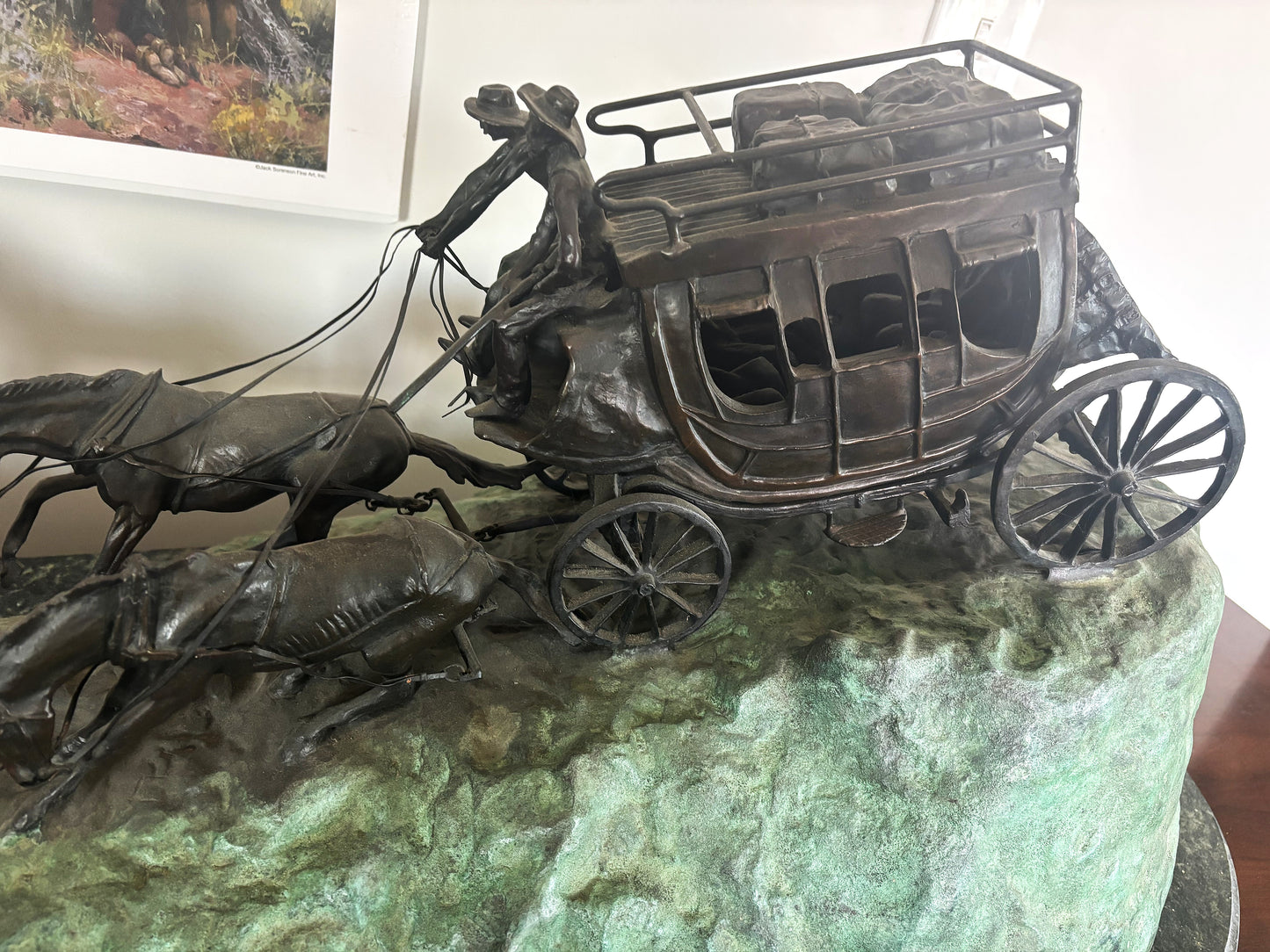 C.M."Charlie" Russell bronze (reproduction)- "Stagecoach"