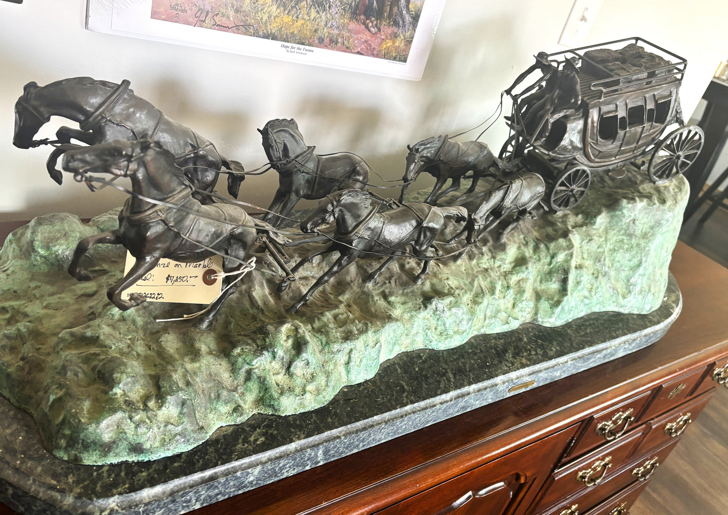 C.M."Charlie" Russell bronze (reproduction)- "Stagecoach"