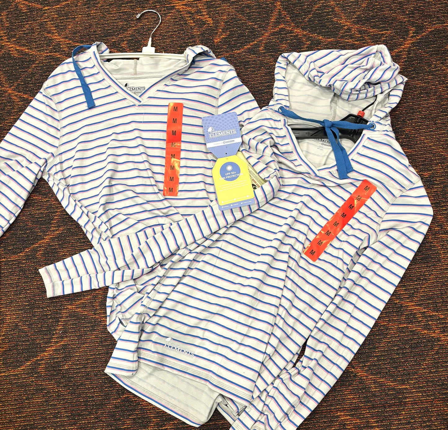 FREE - Ladies Medium striped fishing, working, casual, poly blend sun shirts